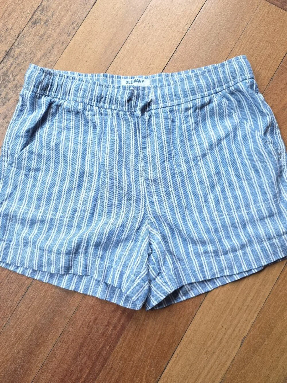 Old Navy Girls Blue/White Striped Linen Shorts Size XL (14-16)